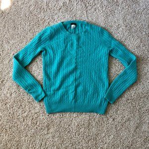 J.Crew Cambridge Cable Knit Turquoise Sweater